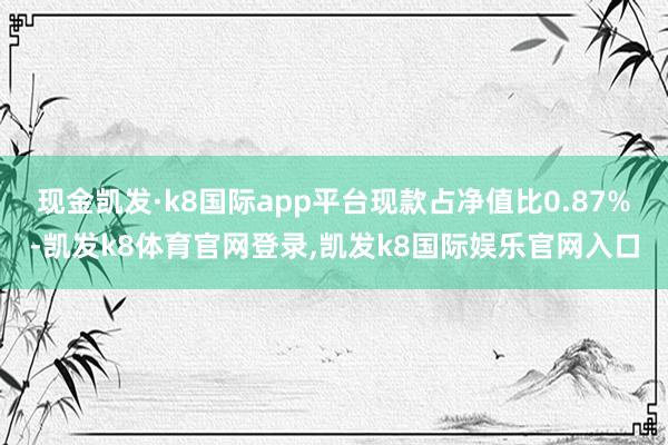 现金凯发·k8国际app平台现款占净值比0.87%-凯发k8体育官网登录,凯发k8国际娱乐官网入口