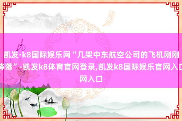 凯发·k8国际娱乐网“几架中东航空公司的飞机刚刚降落”-凯发k8体育官网登录,凯发k8国际娱乐官网入口